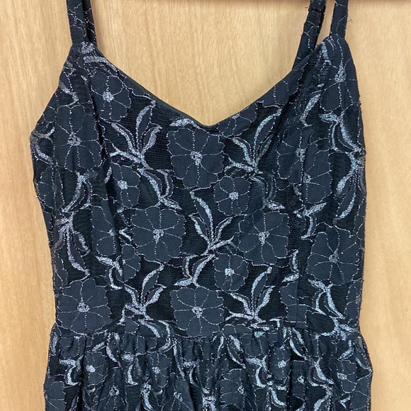 Bebop black and silver flower lace dress. - Picture 2 of 4